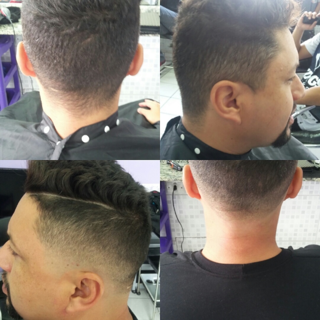 CORTE FADE COM RAZOR PART PENTEADO PARA O LADO DIREITO ( ANTES E DEPOIS) cabelo barbeiro(a) estudante