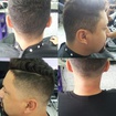 CORTE FADE COM RAZOR PART PENTEADO PARA O LADO DIREITO ( ANTES E DEPOIS)