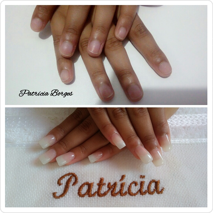 Unhas de gel com tips... unha manicure e pedicure