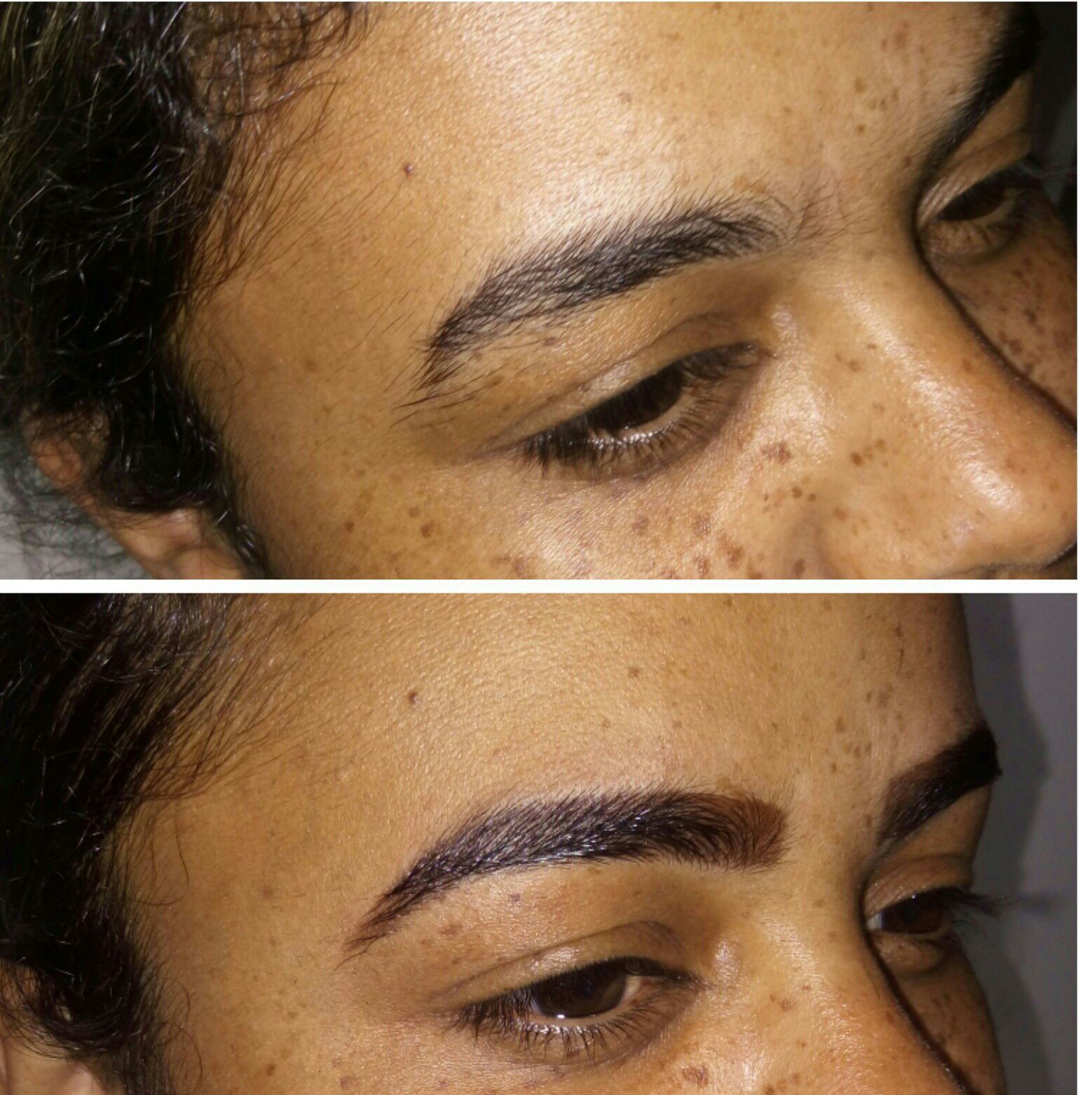 Designer de sobrancelhas com aplicação de henna. estética maquiador(a)