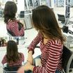 Morena iluminada + Tonalização das mechas + Tratamento com a linha Inforcer de L'oreal + Escova Modelada.