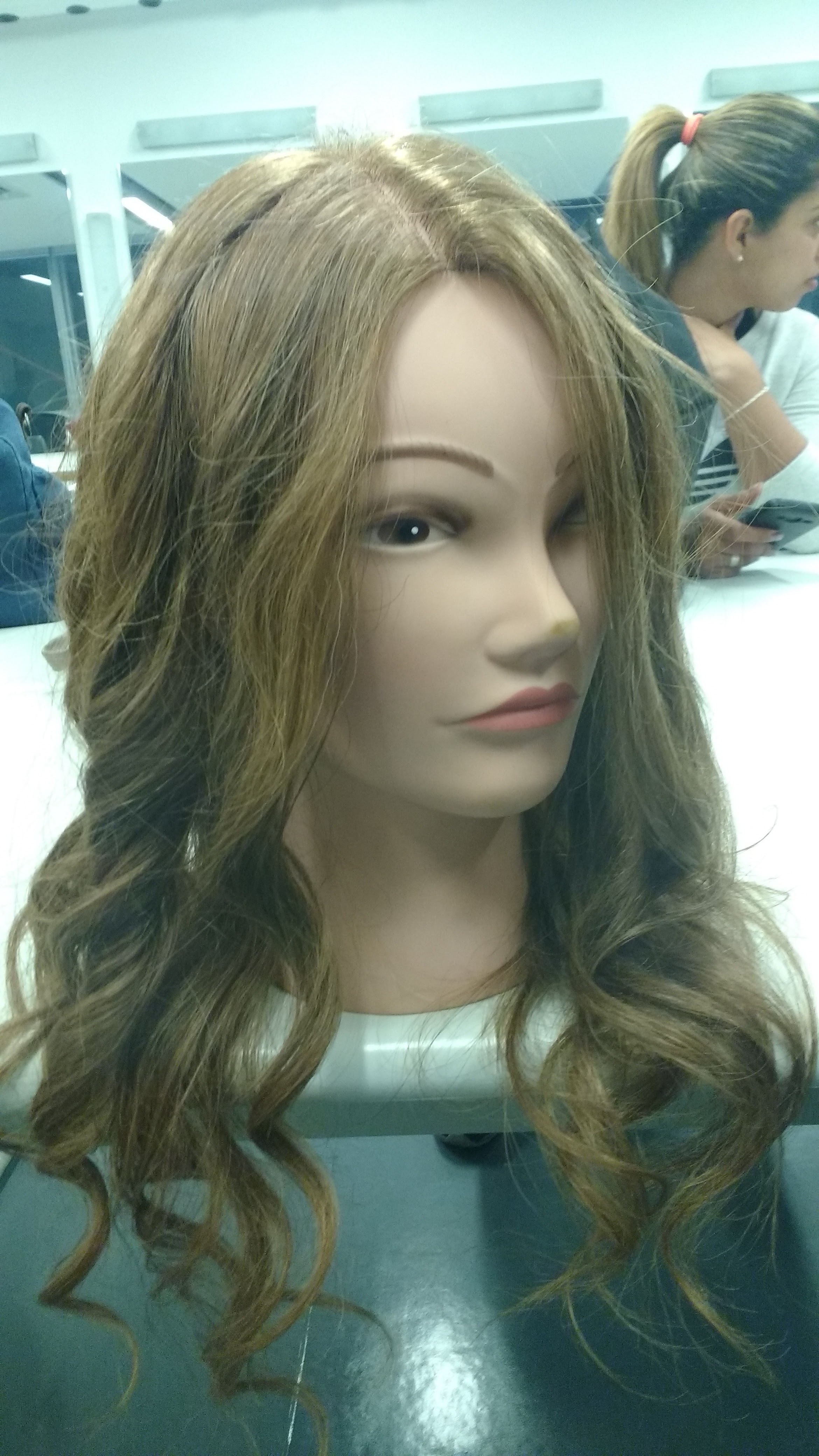 Escova modelada cabelo estudante (cabeleireiro)