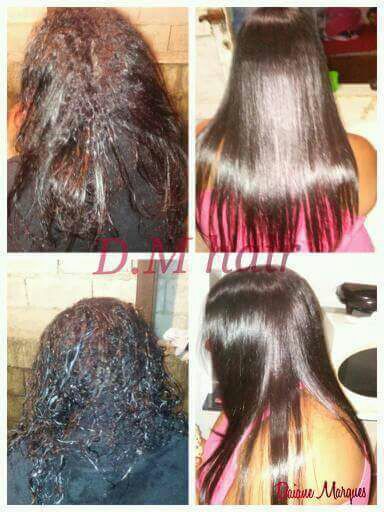 Progressiva antes e depois. cabelo cabeleireiro(a)
