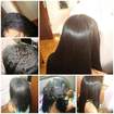 Definitiva.
Da guarnidina para tioglicolato de amônia.
Cabelo com guarnidina nas pontas, retoque na raiz com amônia. Espaço da imenda das Quimicas incompatíveis, foi feito selagem para finalizar e tirar marcas.