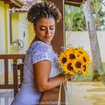 Noiva Beatriz - Maquiagem Dourada em Pele Negra