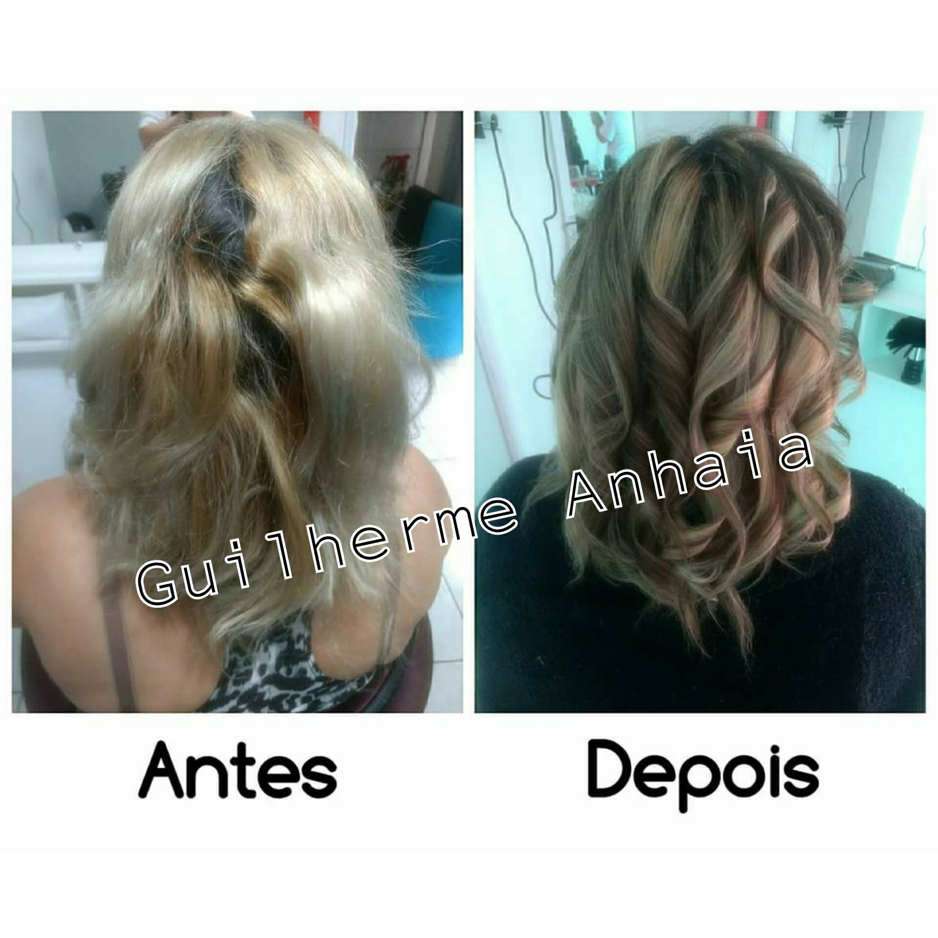 Correção de Cor + Mechas + Corte + Tratamento cabelo cabeleireiro(a) maquiador(a)