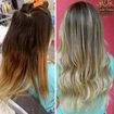 Antes e depois !! Antes um cabelo com coloração e depois um lindo OMBRE HAIR #ombrear#loiros