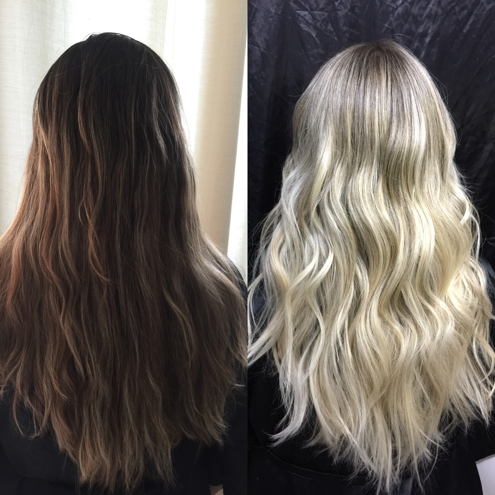 Antes e depois raiz esfumado  cabelo cabeleireiro(a)