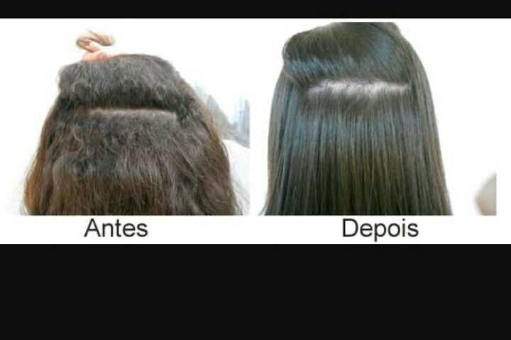Progressiva antes e depois  cabelo auxiliar cabeleireiro(a) maquiador(a) recepcionista