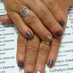 Unhas de idosa. Mega cuidado com as cuticulas. Esmaltação simples.