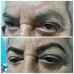 Design das sobrancelhas com aplicação de Henna para dar melhor destaque por conta dos cabelos brancos. 