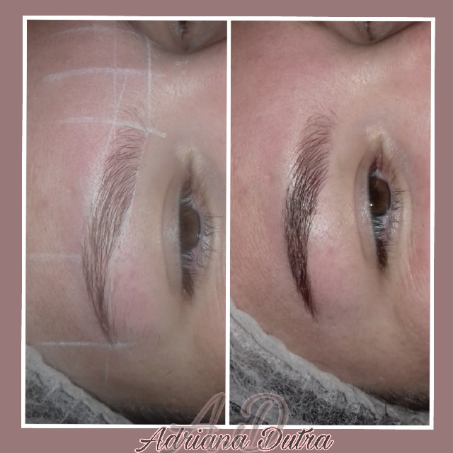 Design de sobrancelhas com aplicação de henna. estética designer de sobrancelhas micropigmentador(a)