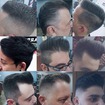 Cortes: Sidepart fade, social, side part uniforme, Undercut,  New Pompadour, Medium fade, Razor fade.