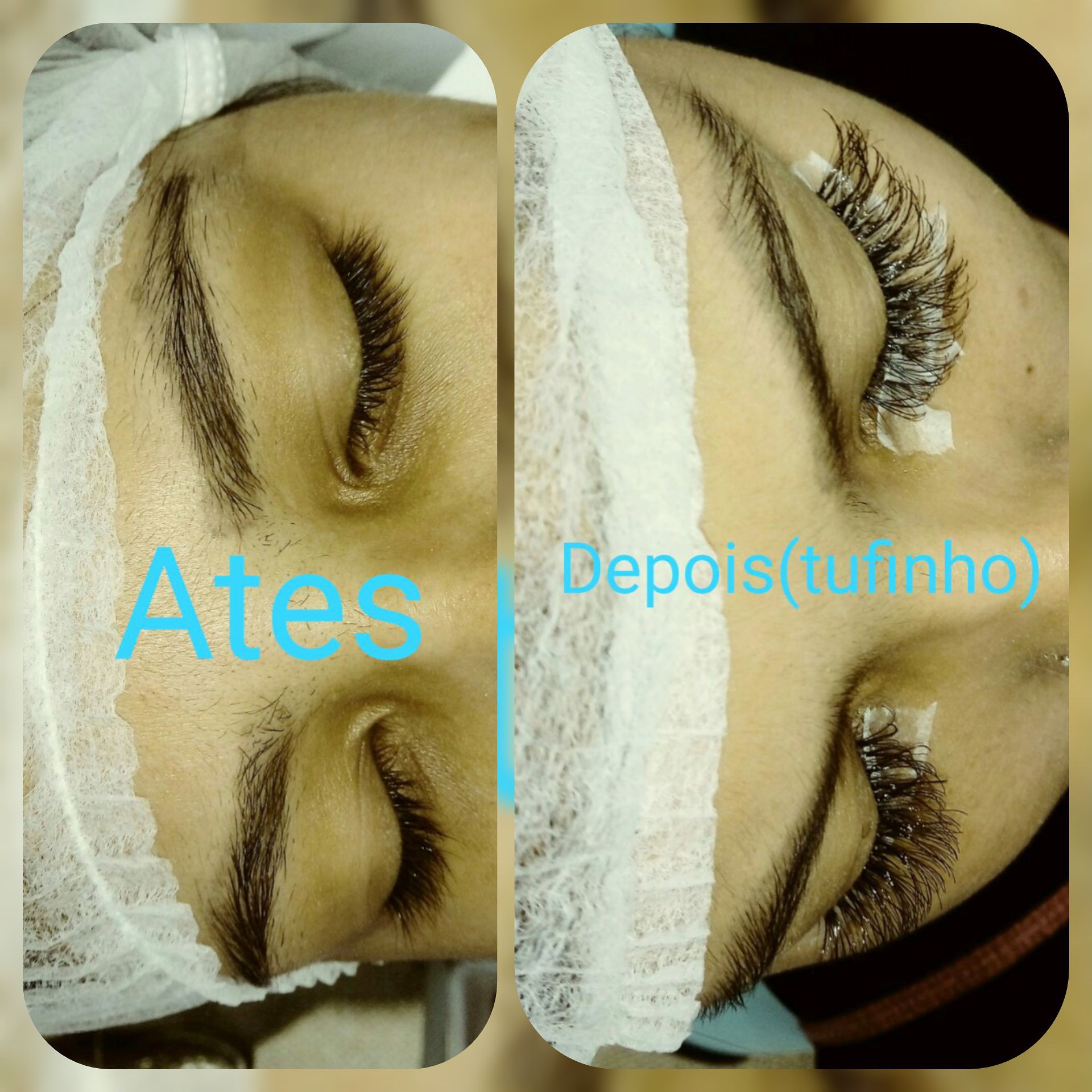 Alongamento de cílios - tudinho (antes e depois). estética podólogo(a) manicure e pedicure