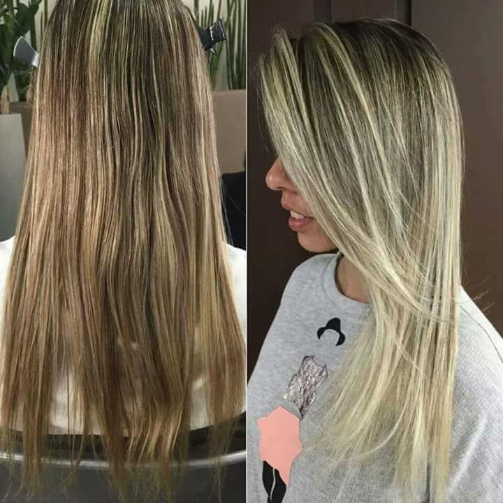 Correção de cor e ballayagem  cabelo cabeleireiro(a)