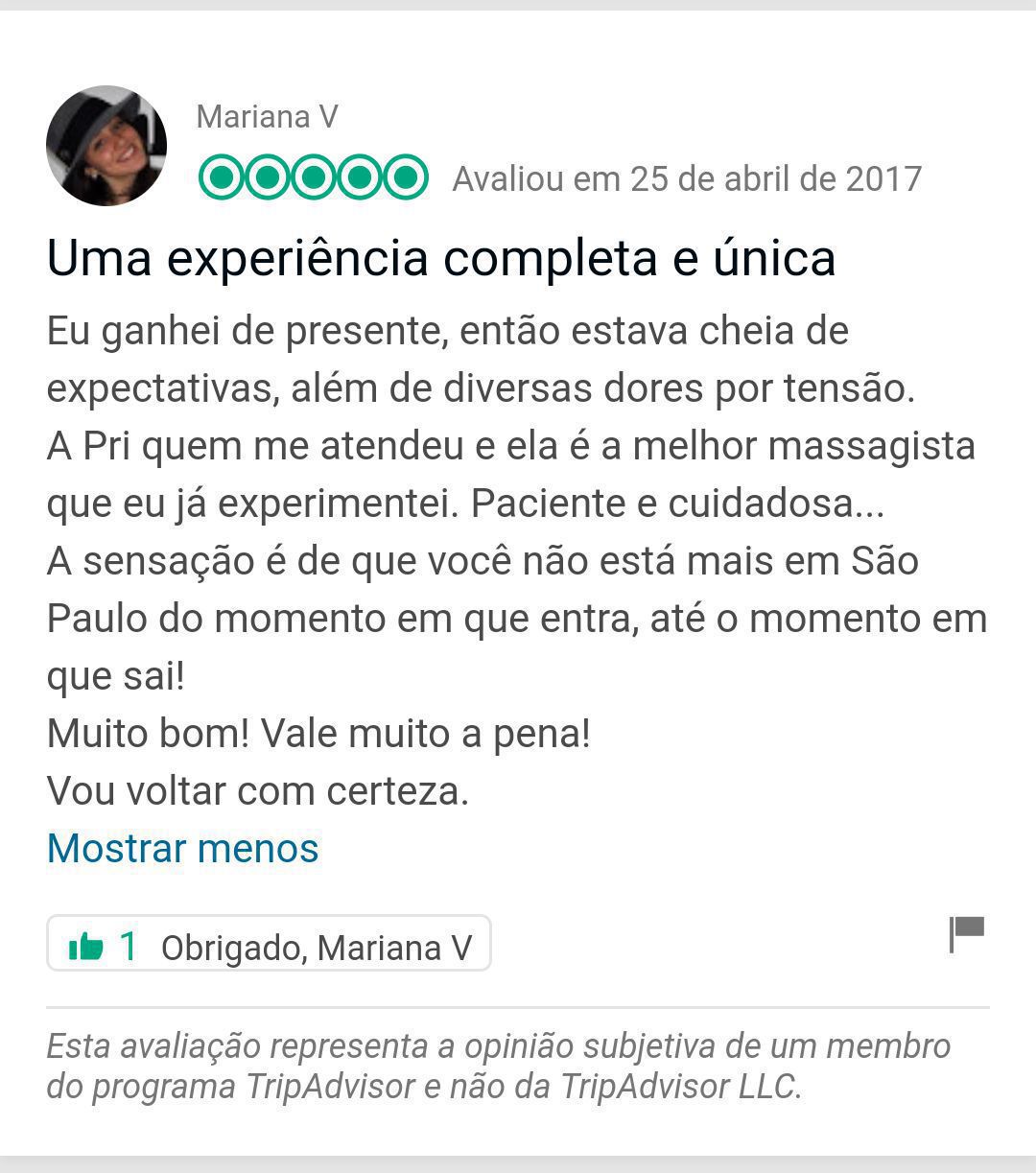 Comentários no TripAdvisor dos meus queridos clientes. massoterapeuta esteticista aromaterapeuta cosmetólogo(a) outros