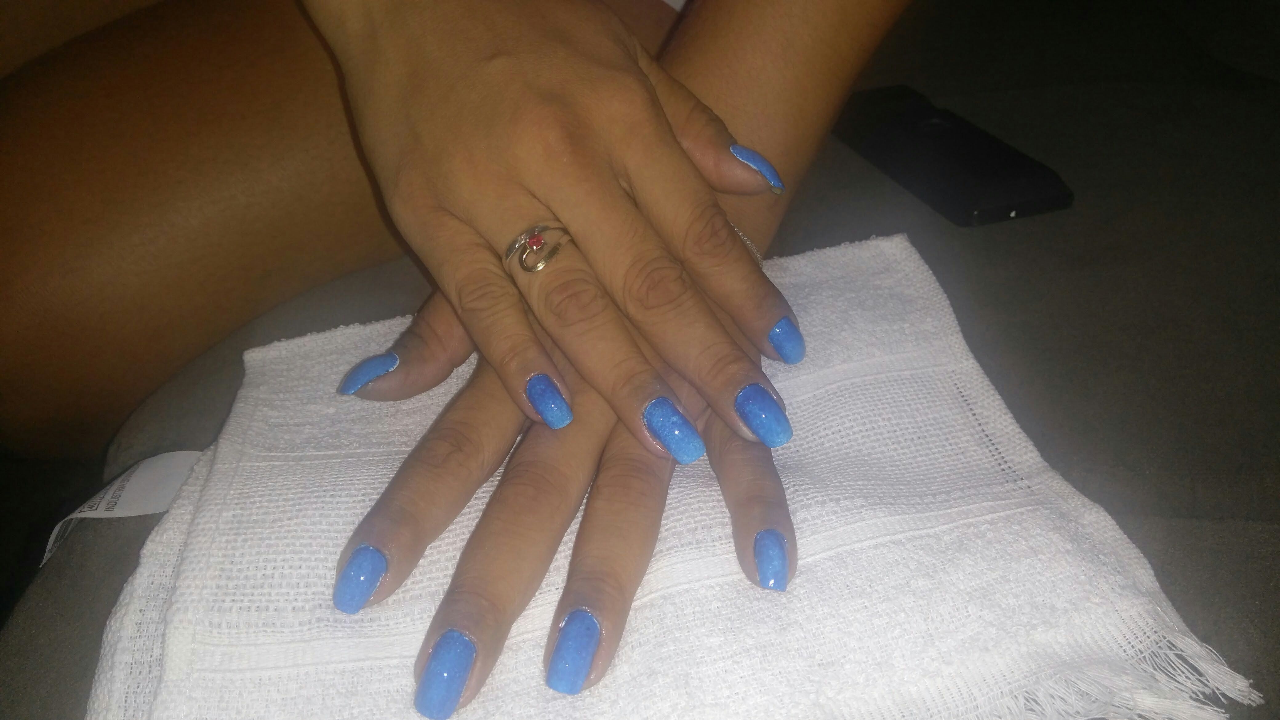 Degradê em azul linda arrosou unha manicure e pedicure