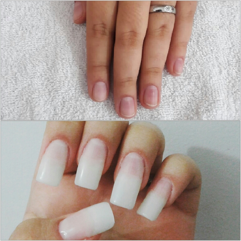 Antes e depois #alongamento #unhasdegel  unha auxiliar cabeleireiro(a) maquiador(a) manicure e pedicure