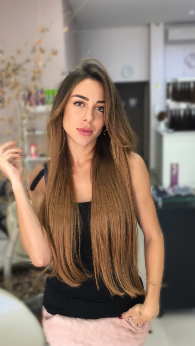 Morena iluminada, com alongamento 👌🏻😉 cabelo cabeleireiro(a)