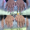 Manutenção da unha em gel, primeira foto só com o gel sem esmaltação é segunda foto já esmaltada, jóias montadas na hora na unha pedrinha por pedrinha. Amo o que faço.