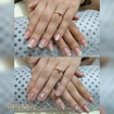 Manutenção do alongamento em gel mas cutícula e esmaltação. Primeira foto sem esmalte, segunda foto já esmaltada.