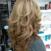 Retoque de raiz coloração Cold Cover Loreal 8,02 + 7 fundamental de Majirel, matizaçao das mechas com Dialight Loreal 9,02 e escova modelada.