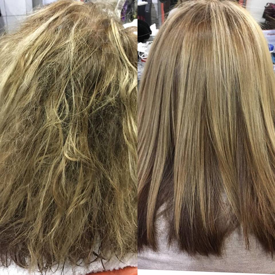 Antes e depois da progressiva! #cabelos #progressiva cabelo designer de sobrancelhas auxiliar cabeleireiro(a) estudante (cabeleireiro) manicure e pedicure estudante (maquiador)