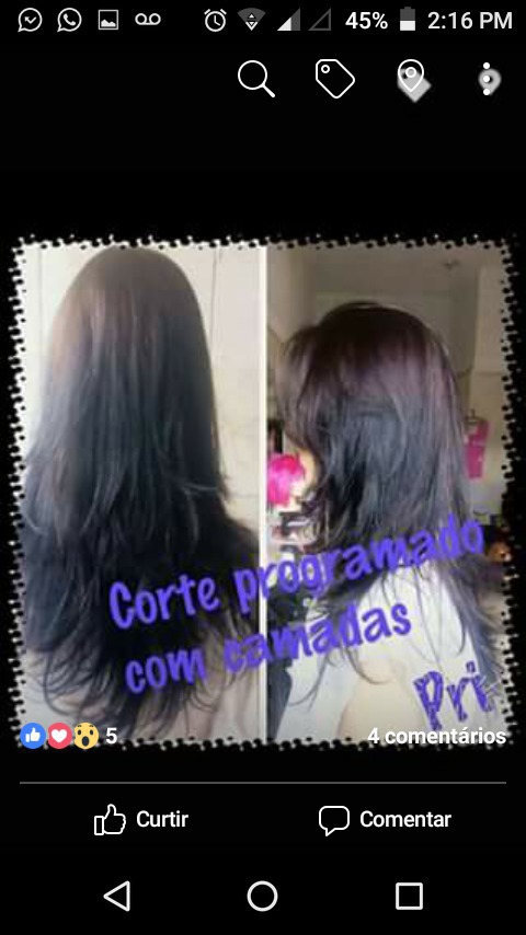 Corte programado com camadas  cabelo cabeleireiro(a)