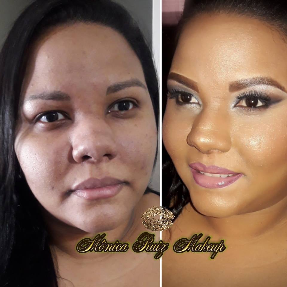 Antes e depois da Make maquiagem maquiador(a)