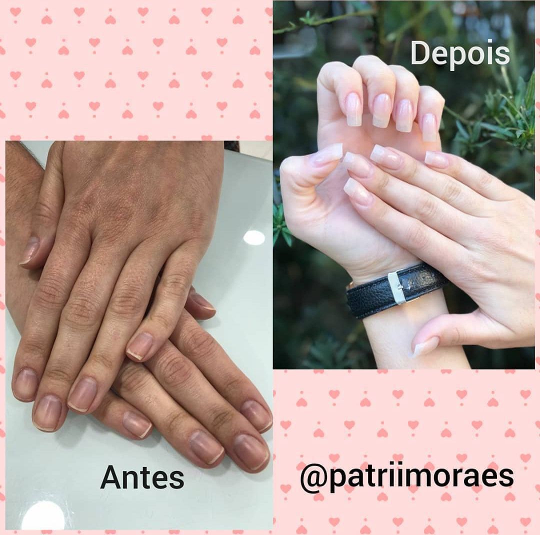 Alongamento em fibra de vidro , materiais Piu Bella 😍😍 unha manicure e pedicure