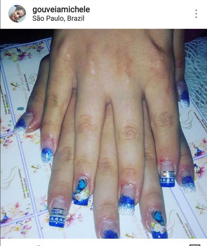 Unhas em #Gel decoradas  unha cabeleireiro(a) manicure e pedicure designer de sobrancelhas