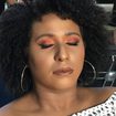 Por do sol avermelhado. Maquiagem negra. #negra #maquiagemnegra #pordosol