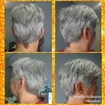 Corte Pixie em cabelos grisalhos