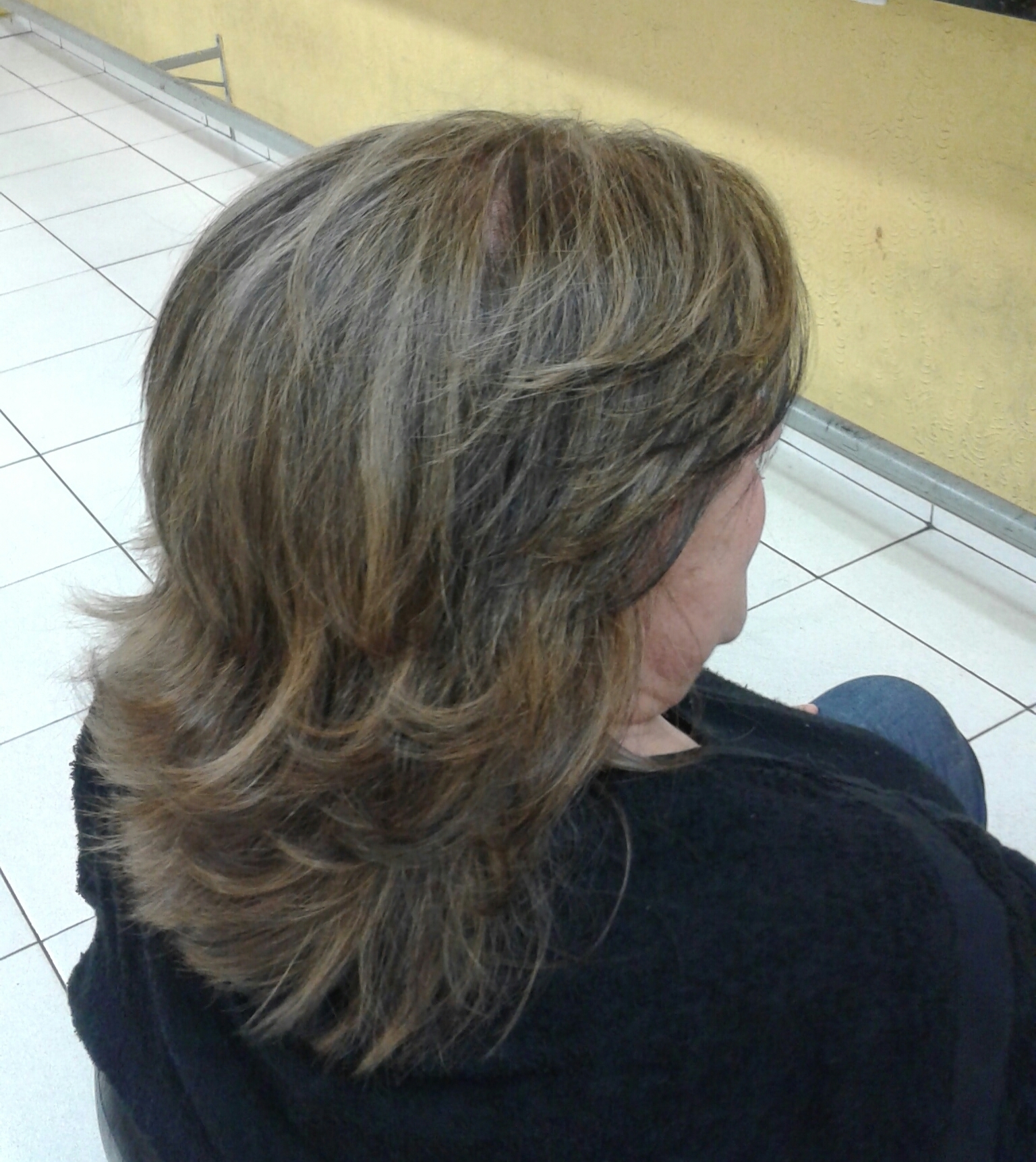 Corte, luzes, escova e prancha.  cabelo cabeleireiro(a)