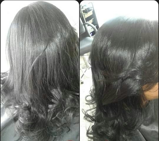 Escova modelada para fora... cabelo cabeleireiro(a)