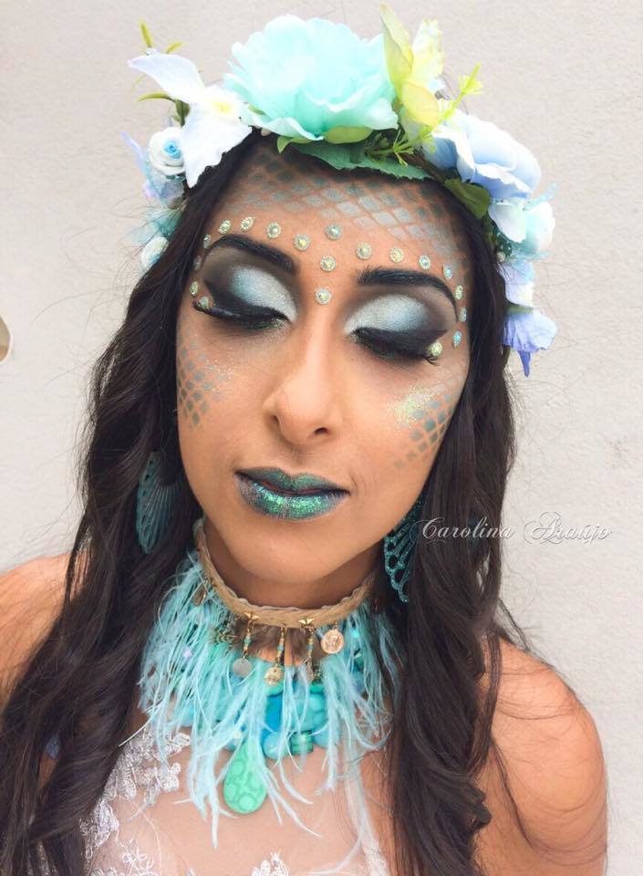 Maquiagem artística sereia maquiagem maquiador(a)