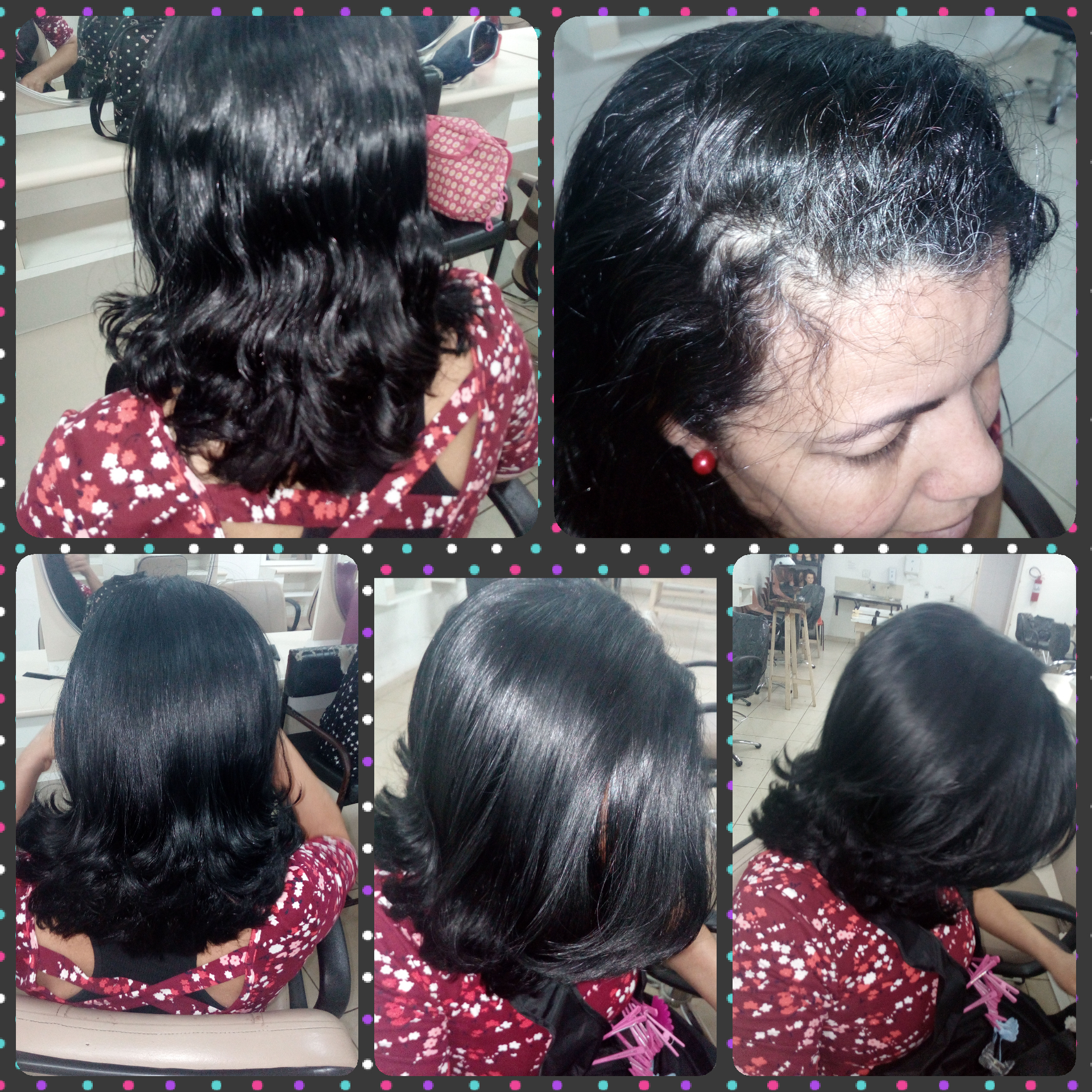 Tintura + escova modelada. cabelo cabeleireiro(a)