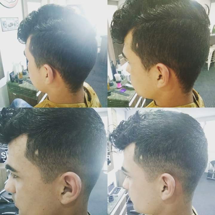 Corte masculino degrade lateral e tesoura em cima. cabelo barbeiro(a) cabeleireiro(a)
