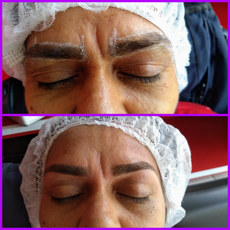 Trabalho realizado com linha Egípcia e Feito o design ♥️ estética designer de sobrancelhas micropigmentador(a) estudante
