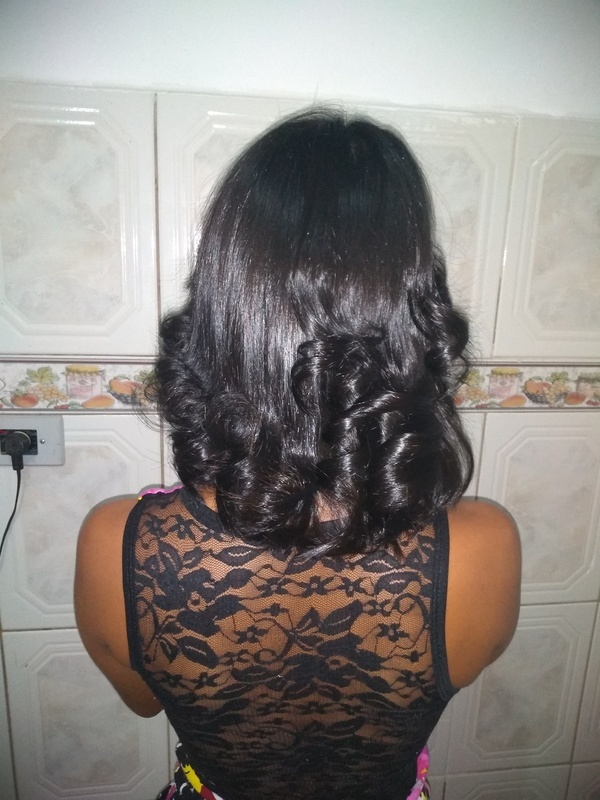 Cabelo do carte anterior,depois escova.modelada. cabelo auxiliar cabeleireiro(a)