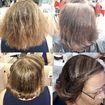 Corte +tratamento+Mechas finalizado com escova.