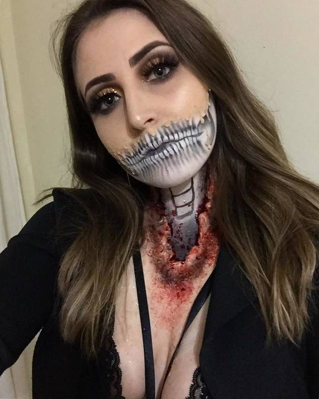 Caveira derretida para festa de halloween <3 maquiagem maquiador(a) esteticista