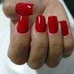 Alongamento com esmalte comum #red