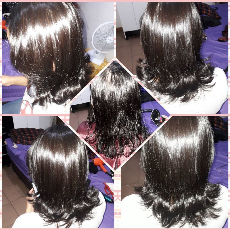 Corte repicado, botox felps + escova modelada. cabelo cabeleireiro(a)