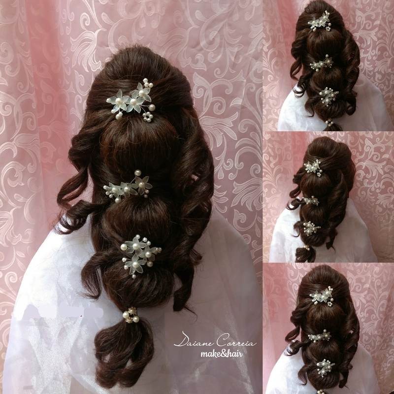 Penteado: semi preso com técnicas russas cabelo maquiador(a) assistente maquiador(a) manicure e pedicure stylist / visagista outros