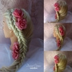 Penteado: trança lateral escama de peixe exposta