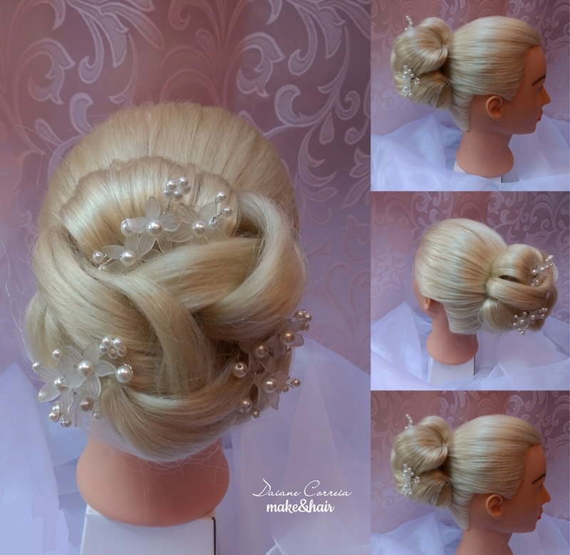 Penteado: coque alto tramado cabelo maquiador(a) assistente maquiador(a) manicure e pedicure stylist / visagista outros