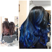 Ombre hair, azul luxo top top, técnica da xuxinha