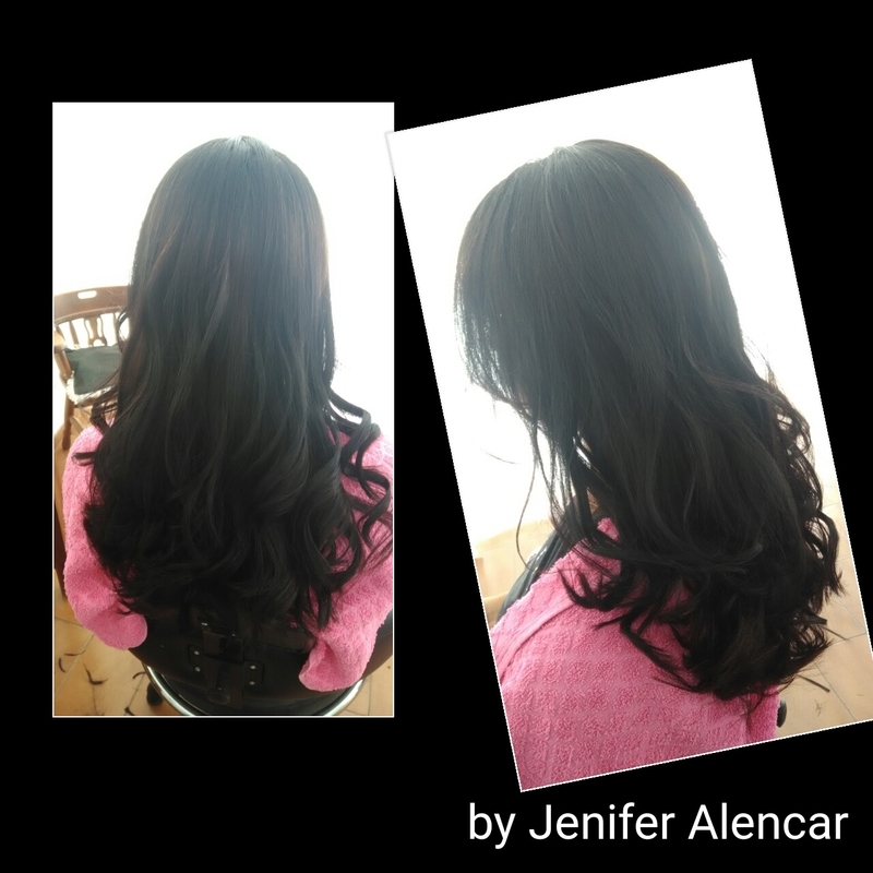 Corte em camadas cabelo cabeleireiro(a) designer de sobrancelhas