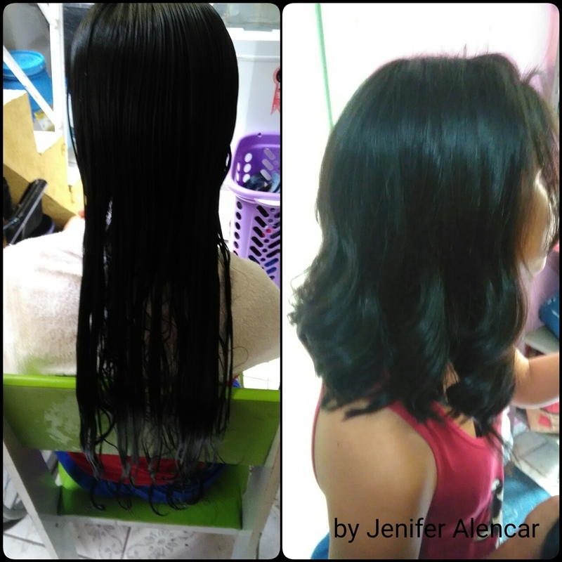 Corte e escova modelada cabelo cabeleireiro(a) designer de sobrancelhas